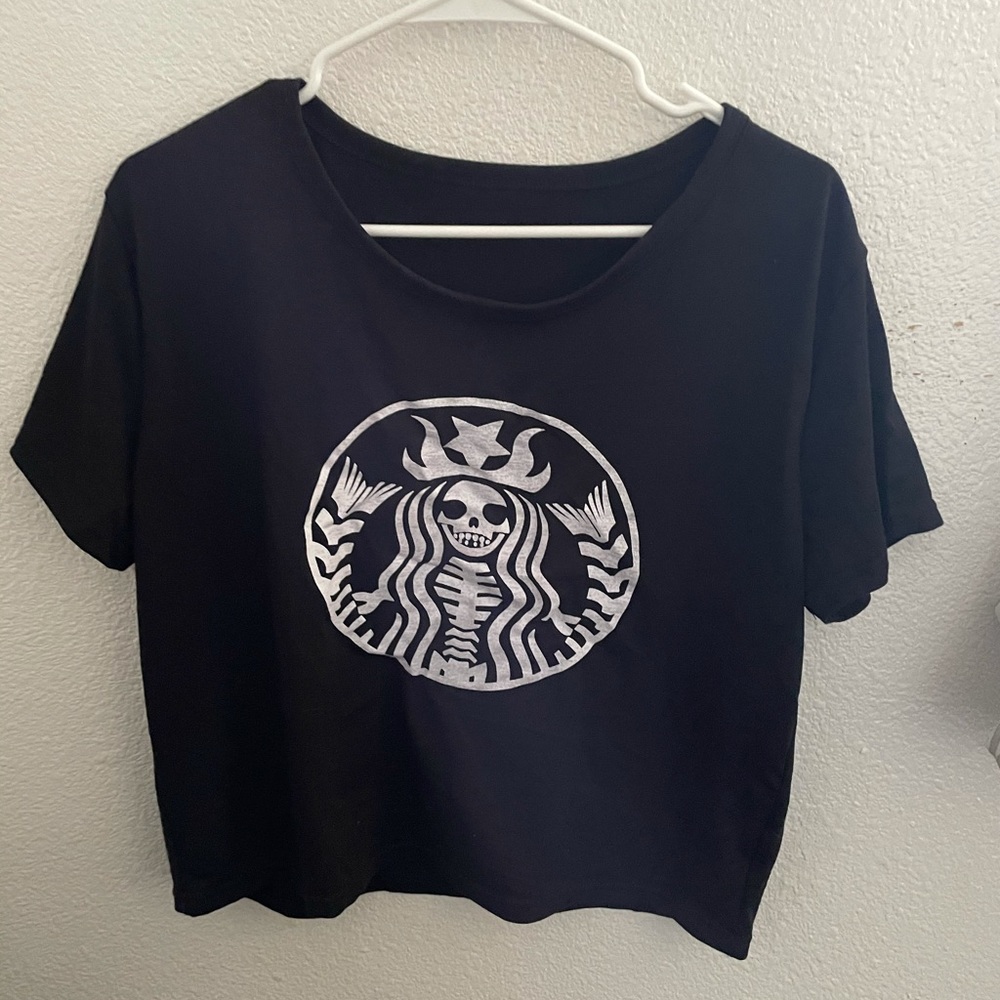 Starbucks Skull Mermaid Crop Top